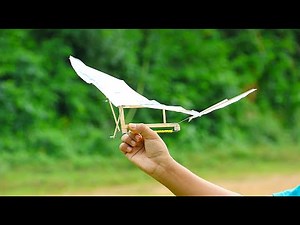 How to make Flying Bird (Ornithopter) - Amazing Rubber Band Powered Toy
