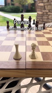 Which do you prefer? Minimalist VS 8-Bit chess pieces • It’s the battle of clean modern minimalism vs nostalgic retro pixels. • #chess #chesslife #minimalist #8bit #chessset