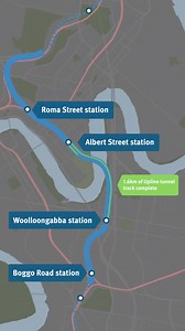 2.9K views · 73 reactions | ️ Track Tracker Update ️ We are excited to announce we have reached a major track milestone: our first section of rail between two underground stations is now complete! Our teams have had a one track mind, completing more than 1,500 metres of track in the upline tunnel from Albert Street to Woolloongabba, and have now started on the downline twin track between Woolloongabba and Albert Street.  | Cross River Rail Delivery Authority | Facebook