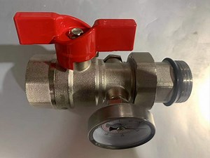 [Hot Item] Brass Geothermal Water Divider Spherical Valve with Temperature Meter, Brass Ball Valve