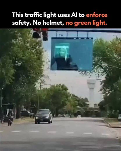 PromptBossHQ ⚡ AI, Technology & Business on Instagram: "This traffic light checks helmets with AI. No helmet, no green. A viral clip shows a simple idea for road safety: the light only turns green if everyone on the motorcycle is wearing a helmet. Whether this exact setup is live or staged, the tech is real. Computer vision can already detect motorcycles, count riders, and recognize helmets in real time using a standard camera. This is the bigger shift. Enforcement becomes software. Not more sig