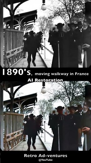 The earliest moving walkway in France (1890) #paris #1900
