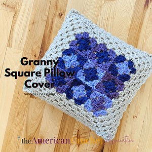 Granny Square Crochet Pillow Cover