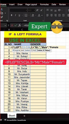 If & Left Formula in Excel👍✅#trending #viral #shorts #reels #youtubeshorts #tutorial #excel