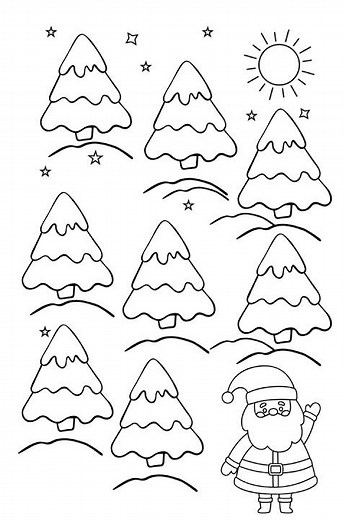Christmas Tree Coloring Pages with Writing Paper