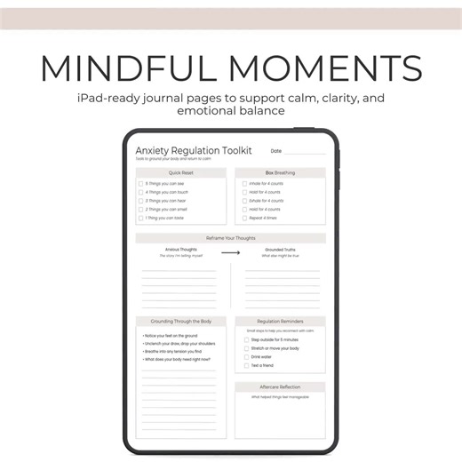 Mental Wellness Journal | Mindful Mood Tracker, Anxiety Relief (goodnotes PDF) - Etsy