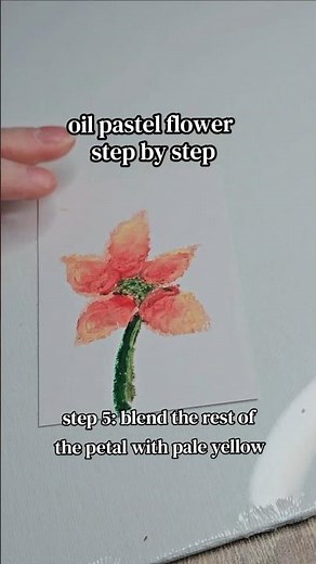 oil pastel flower step by step tutorial #art #oilpastel