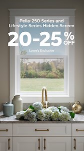 4.1K views · 18 reactions | How does up to 25% off sound? Celebrate Pella Days at Lowe's with exclusive savings! Save 20-25% on your Pella purchase at Lowes for a limited time. Exclusions apply. Click the link below or drop by your local Lowe's Home Improvement store to find out more! https://www.pellaatlowes.com/hiddenscreen/ | Pella Windows and Doors | Facebook