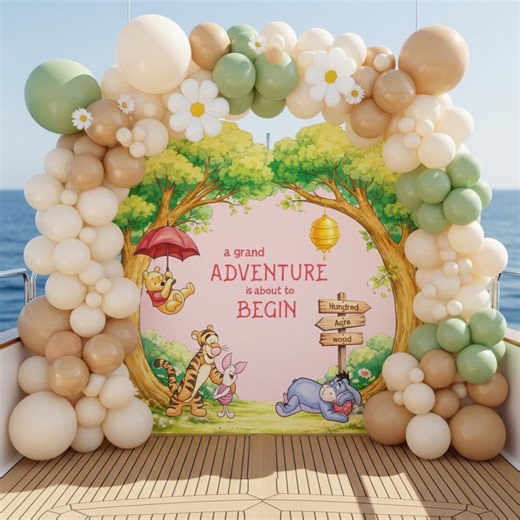 Red Winnie the Pooh Baby Shower Backdrop, Large Tree Cutout, 1st Birthday Decoration, Baby Announcement, Pooh and Friends Cutouts - Etsy