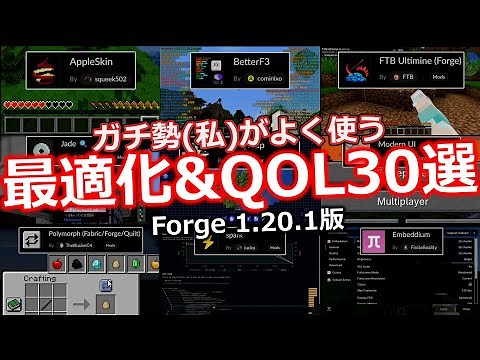 30 Optimization & QOL Mods Frequently Used by Hardcore Players Forge 1.20.1 [Minecraft]