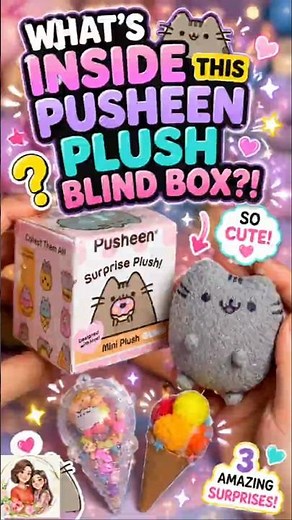 Unboxing DIY Pusheen Plush Blind Box 🐱💖 Snack Time! #squishyasmr