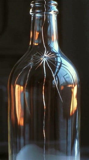 What Happens Right Before a Glass Bottle Shatters