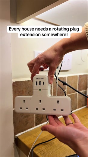 We used to have annoying corded or box extensions for our plugs but this one is so useful.. plus it rotates.. plue i has USB and USC slots! #plugadapter #rotatingplugsocket #rotatingplugextension #plugsocket #timktokmademebuyit