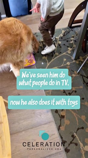 Celeration ABA | Autism Support for Families | ✨ Imitation → Pretend Play → Social Skills ✨ We’ve seen him copy things he sees on TV… but now he’s taking it a step further and having... | Instagram