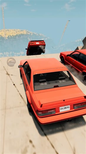 Red Car vs Mega Ramp #automobile #beamngdrivecrashes #beamngcrash #beamngmods