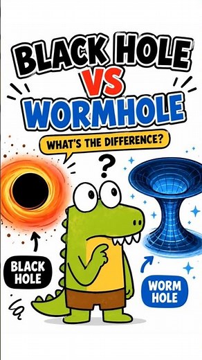 Black Hole vs Wormhole (They're NOT the Same!) #whatsthedifference #astronomy #science