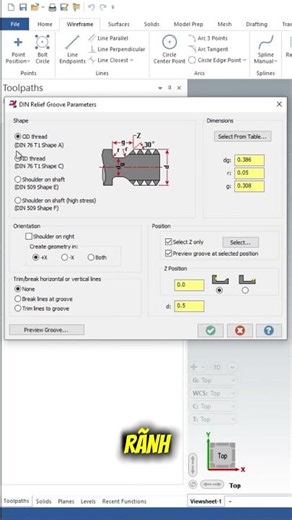 GIỚI THIỆU CÔNG CỤ RELIEF GROOVE TRÊN MASTERCAM #hitechacademy #cnc #cokhi #cokhichinhxac #mastercam