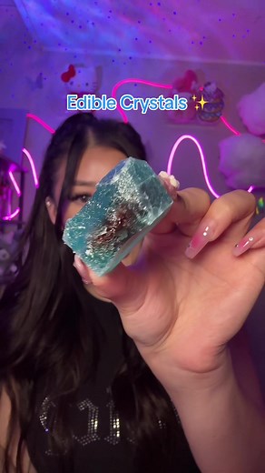 Edible Crystal Candy ASMR with Blue Raspberry Sour Jam