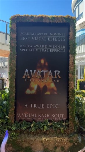 An exclusive visual effects event of BAFTA Visual Effects Winner and Academy Award® Nominated AVATAR: FIRE AND ASH at Westfield Century City Mall. Check it out now through Saturday February 28th. #FYC | Avatar