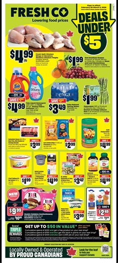 Flyer for FRESH CO, Don't miss the NEW DEALS🎯🛒 📆Valid from February 26 to March 4, 2026 Flyer here : https://bit.ly/Flyers-Fresh-Co #freshco #grocerysavings #deals | Flyers Online