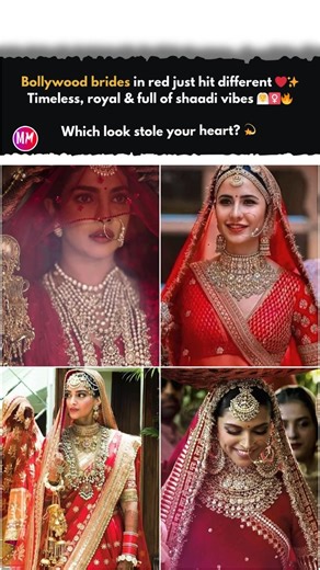 Bollywood Brides in Red ❤️ Timeless Looks That Define Love, Grace & Royal Elegance