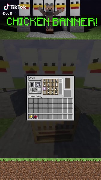 EASY CHCIKEN BANNER! #minecraft #minecrafttutorial #minecraftbuilding #minecraftbanner #minecrafter