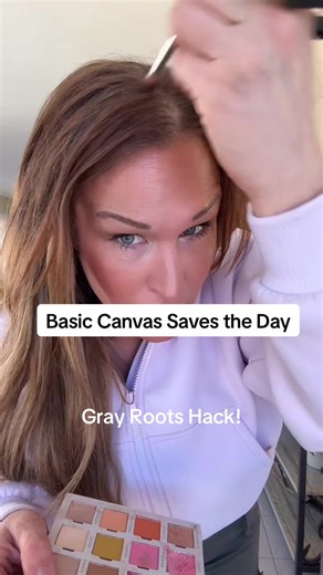 The Basic Canvas Eye Shadow Palette by @Painted not only rocks any #everydaymakeup look but it also doubles as a gray hair hack #eyeshadowtutorial #grayhairgrowout #eyeshadowtutorial