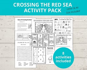 Crossing the Red Sea, Parting the Red Sea, Moses Red Sea Craft, Moses Staff, Word Search, I Spy, Bible Story Crafts, Sunday School Activity - Etsy