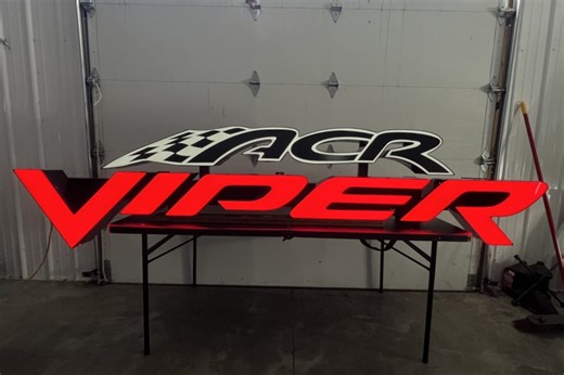 No Reserve: Illuminated Dodge Viper ACR Sign