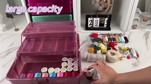 Glitter Art & Craft Tool Storage Box,3-Layer Stackable Carry Tackle Box Sewing Box Organizer for Art Supply, Makeup,Sewing Supply (Green)