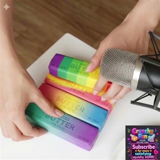 🌈 Rainbow Butter Squishy #asmr #slime #satisfying #butterslime #oddlysatisfying #soap #relax #squish