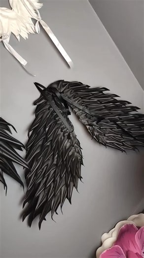 One side of my working room - Wings 😏#demonslayercosplay #demon #angelwings #wings #carnivaldecoration #cosplay #cosplaydecor #lucifer #uk #Peterboroughuk #london #photographeruk #peterboroughphotography #photoshoot #photoprops #photography #photographer
