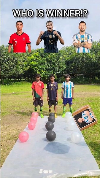 WHO IS WINNER!? | Ronaldo Mbappe Messi CHALLENGE #shorts #youtube #trending #ronaldo #mbappe #messi