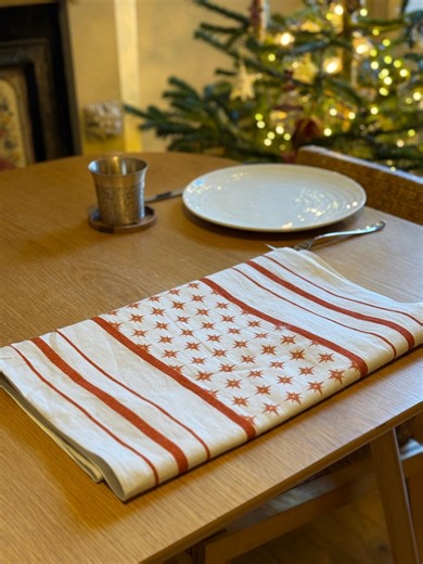 Rustic Christmas Table Runner - Linen Cotton Blend, Holiday Dining Decor - Etsy