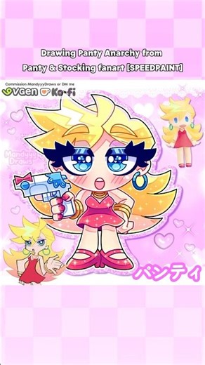 Drawing Panty Anarchy from Panty & Stocking Season 2 fanart [SPEEDPAINT] #art #fyp #speedpaint