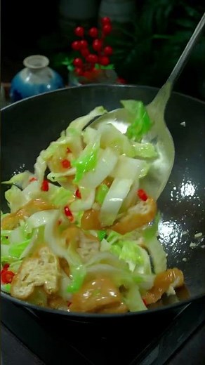 Fried tofu with Chinese cabbage, especially delicious #cooking #recipe