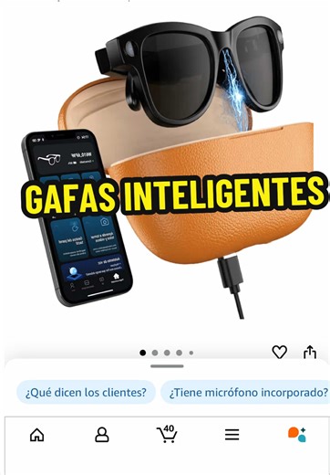 Con estas gafas inteligentes puedes grabar ,hacer fotos,hablar por teléfono,escuchar música,grabar audios ,traducir idiomas y preguntar cosas al asistente virtual.El modo musical es totalmente táctil y puedes adelantar o atrasar la canción ,pausar, incluso subir y bajar el volumen y se escucha con mucha calidad. #gafasinteligentes #smartia#smartglasses #tiktokshop #tools