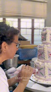 Floral embroidery cake by Nanay 💐🎂 #cakereels • #cakeph • #cakephilippines • #cakedecorating • #cakes • #cake • #cakeart • #cakedesign | Pia V