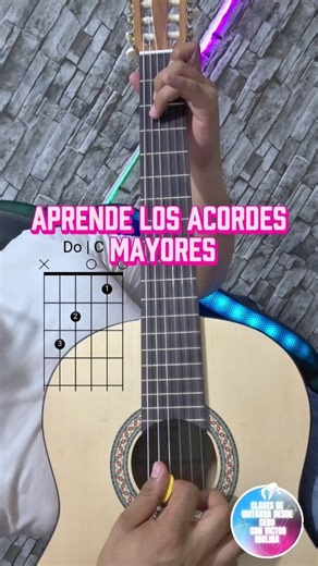 Aprende los acordes mayores en guitarra 🎸 👉 #AprendeGuitarra #clasesdeguitarra | Clases de guitarra con Víctor Molina