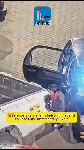 3M views · 15K reactions |  #Arequipa Los serenos de la Municipalidad Distrital de José Luis Bustamante y Rivero sorprendieron a un hombre mientras robaba accesorios de una camioneta estacionada en la avenida Estados Unidos. El incidente ocurrió alrededor de las 6 de la tarde y fue registrado por las cámaras de seguridad de la comuna. El presunto ladrón, identificado como Wilfredo Molleapaza A., fue llevado a la comisaría del sector. #pnpperu #serenos | ILetrados Noticias | Facebook