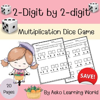 Two Digit By Two Digit Multiplication Dice Game|Printable Math Practice