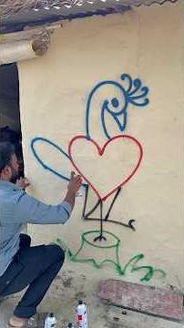 How to draw a peacock 🦚 by heart ❤️ step by step for beginners | Viral Peacock 🦚 drawing #shorts