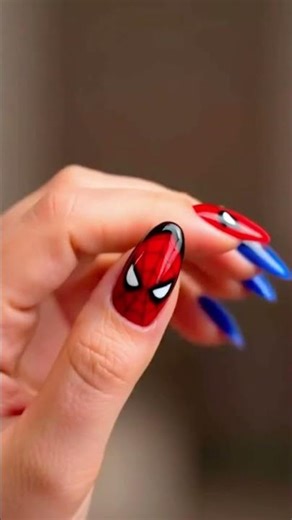 Friendly neighborhood Spider-Man on my nails 🕷️❤️💙