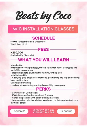 Wig installation class#wiginstallationclass #beatsbycoco #@La Nails💕 nail class