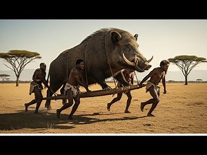 Life 3.2 Million Years Ago | The Giant Saber-Tusked Boar Encounters Homo Habilis
