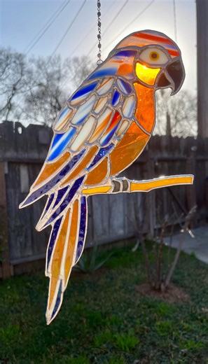 Stained Glass Parrot Suncatcher - Etsy