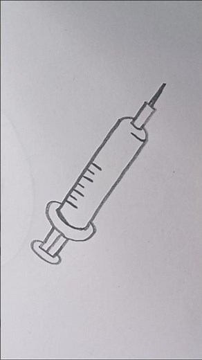 How to draw a syringe step step. #drawing #art #draw #stepbystep #howto #easydrawing #syringe #easy