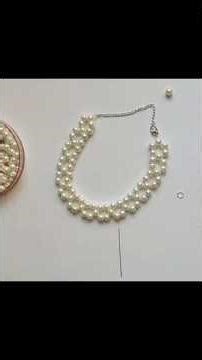 Quick & Easy Pearl Necklace Tutorial ✨ #easydiy #handmadejewelry #craftidea #necklace#diyneckdesign