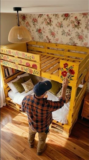 Pallet Bunk Bed DIY 🏗️ How To Build A Budget Pet House #satisfying #diy #asmr #timelapse