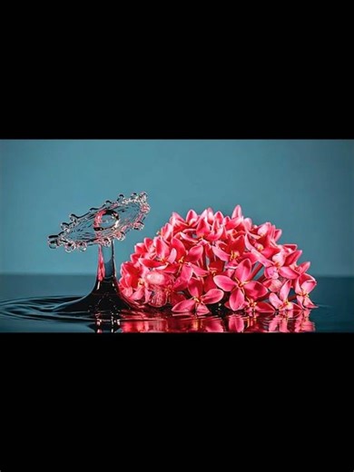 Creative Water Droplet Photography Techniques Featuring Vibrant Pink Ixora Flowers as #shortfeed